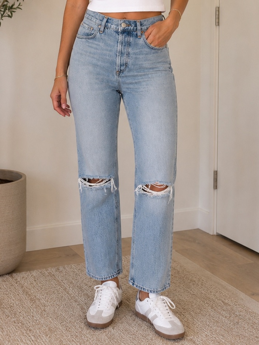 Citizens of Humanity Liya High Rise Distressed Jeans 27 Minimalist Premium Denim